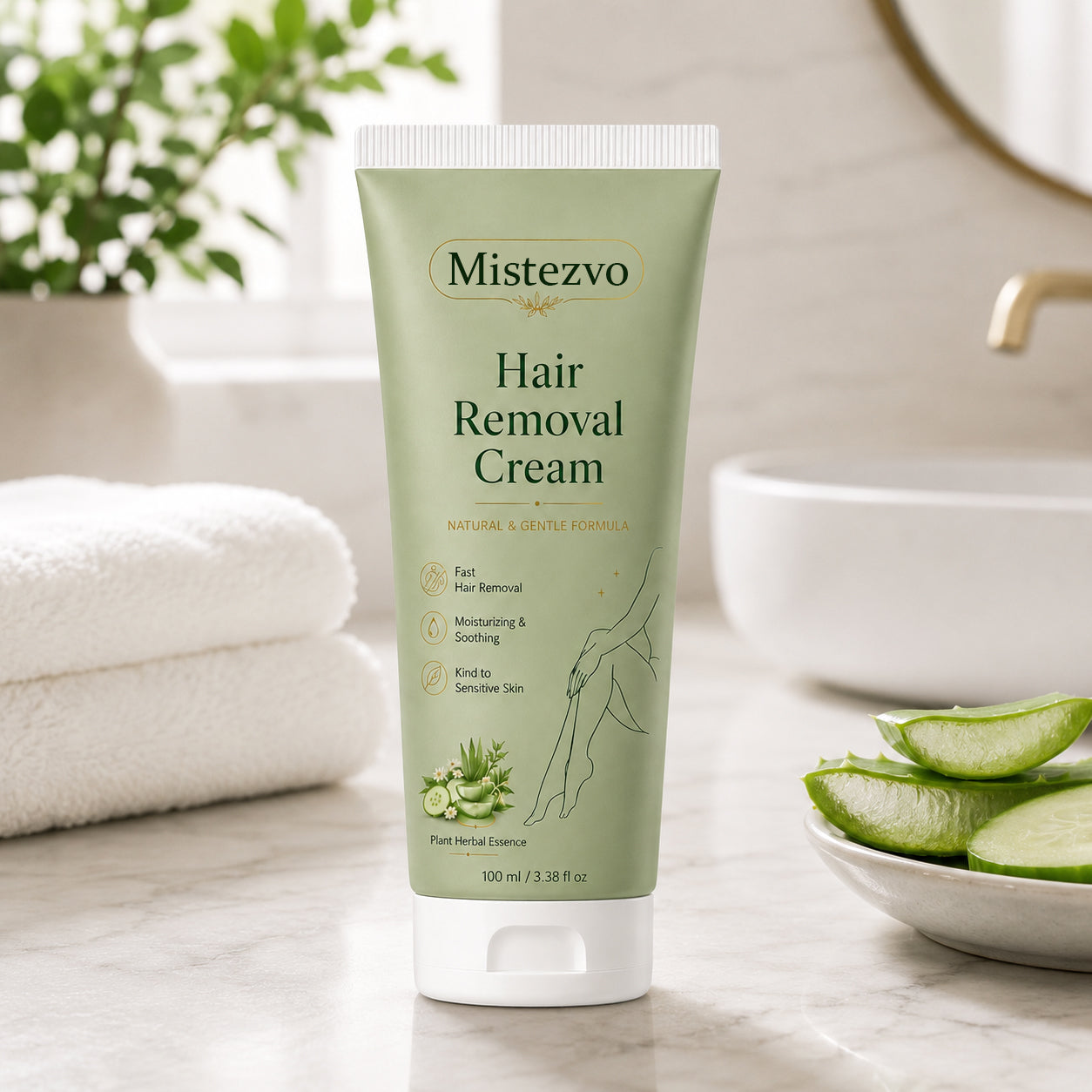 Mistezvo ™ Natural Gentle Hair Removal Cream | For Women & Men, Sensitive Skin