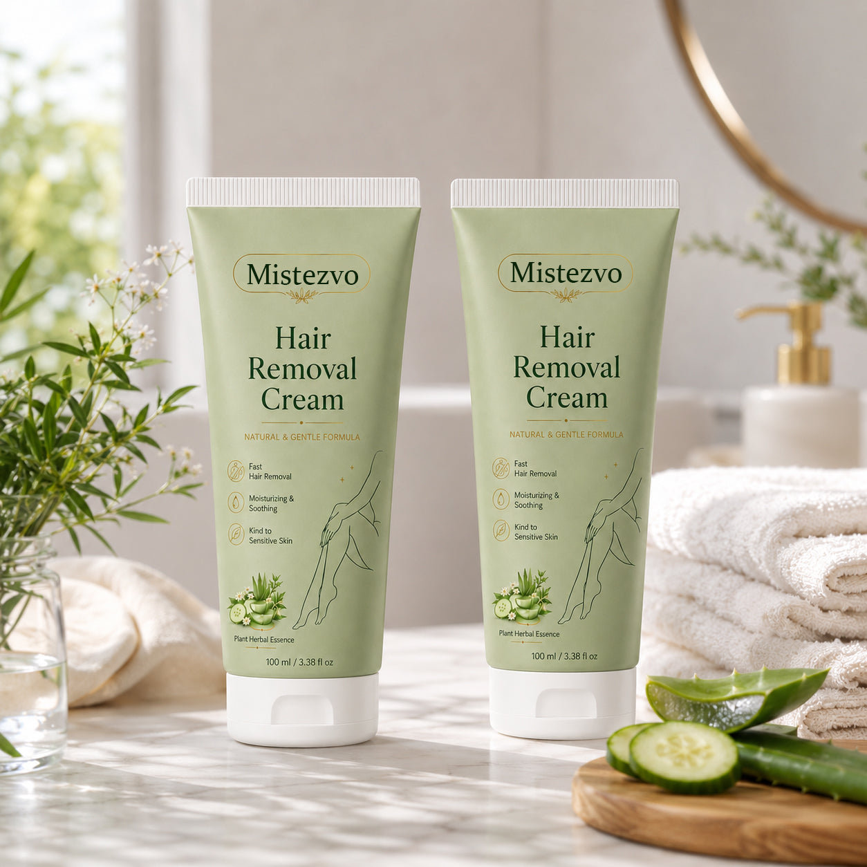 Mistezvo ™ Natural Gentle Hair Removal Cream | For Women & Men, Sensitive Skin