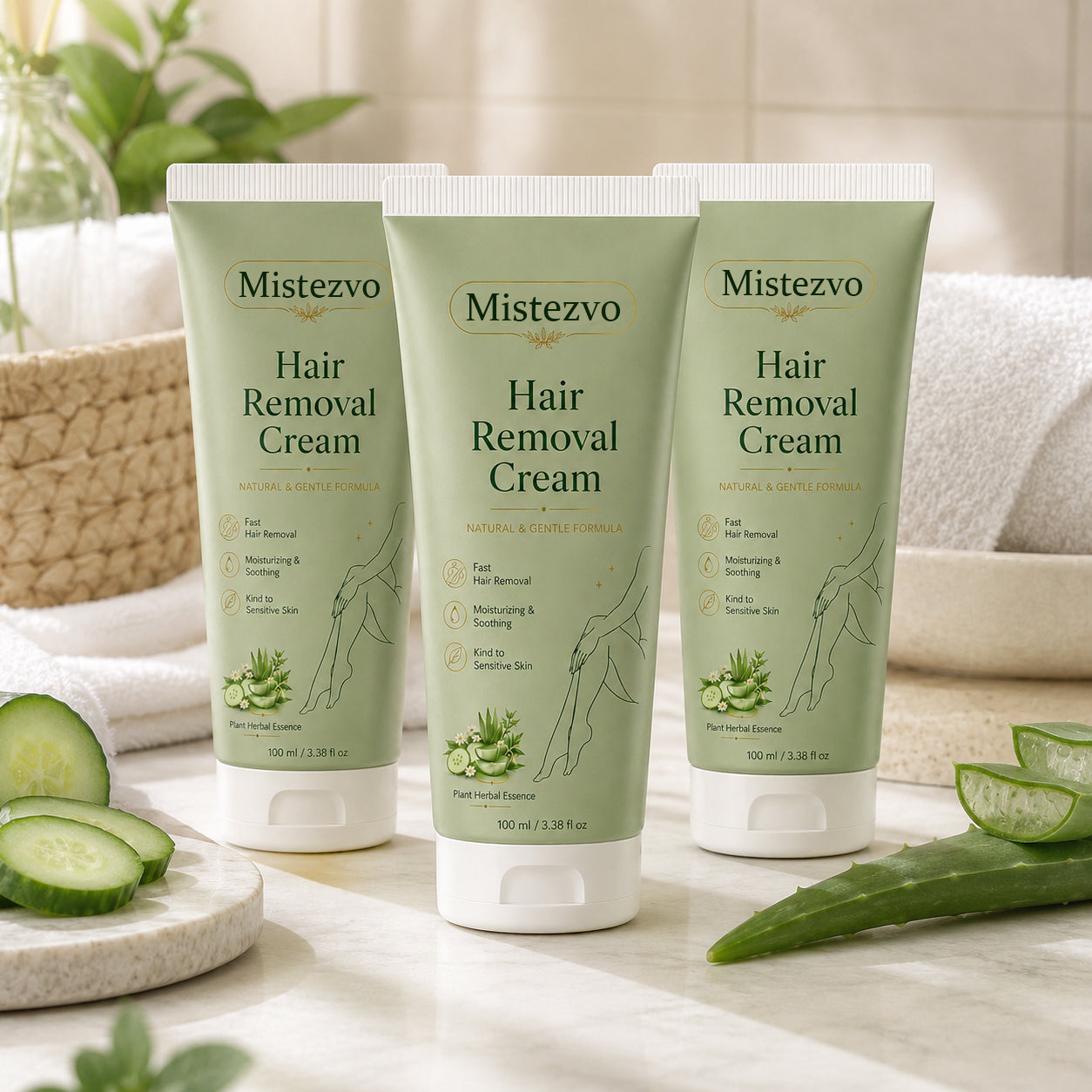 Mistezvo ™ Natural Gentle Hair Removal Cream | For Women & Men, Sensitive Skin